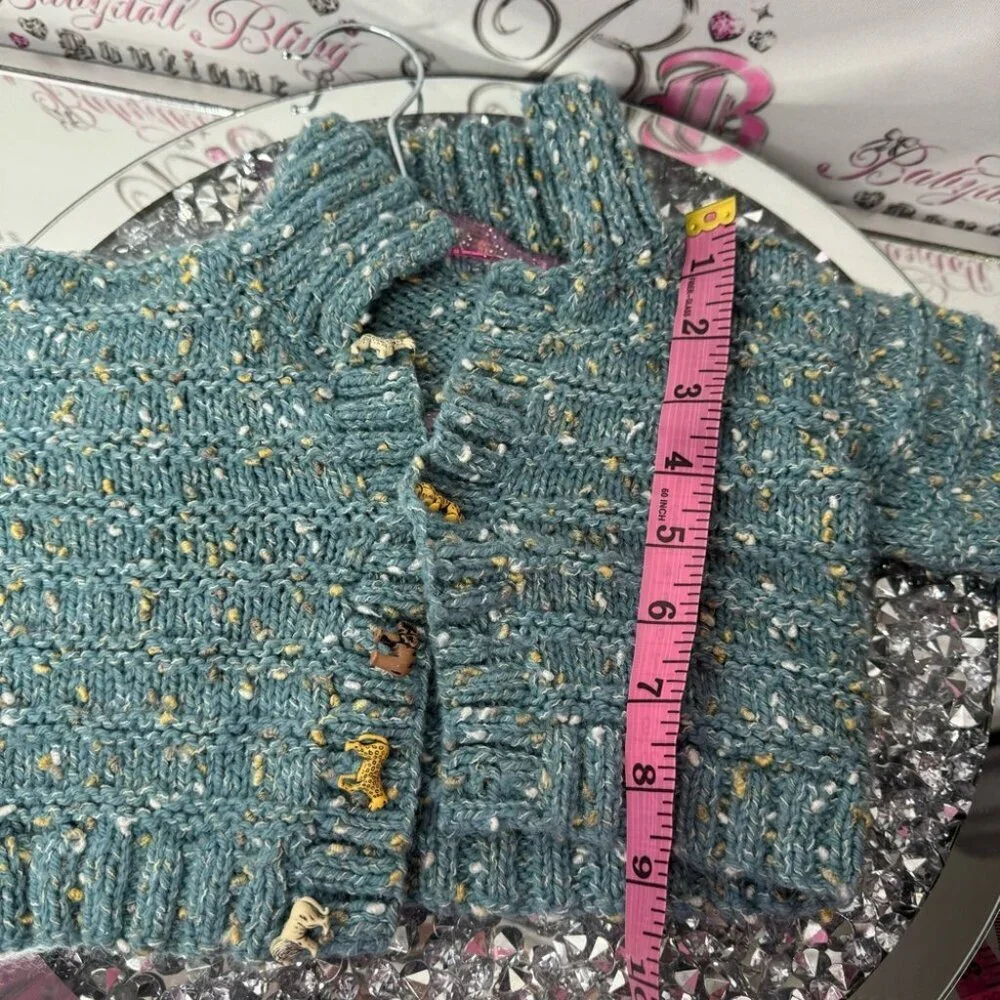 Animal button sweater crochet knitted cheetah elephant tiger leopard buttons